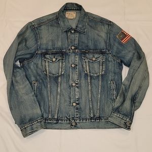 Polo Ralph Lauren USA Flag Denim Trucker Jean Jacket XL